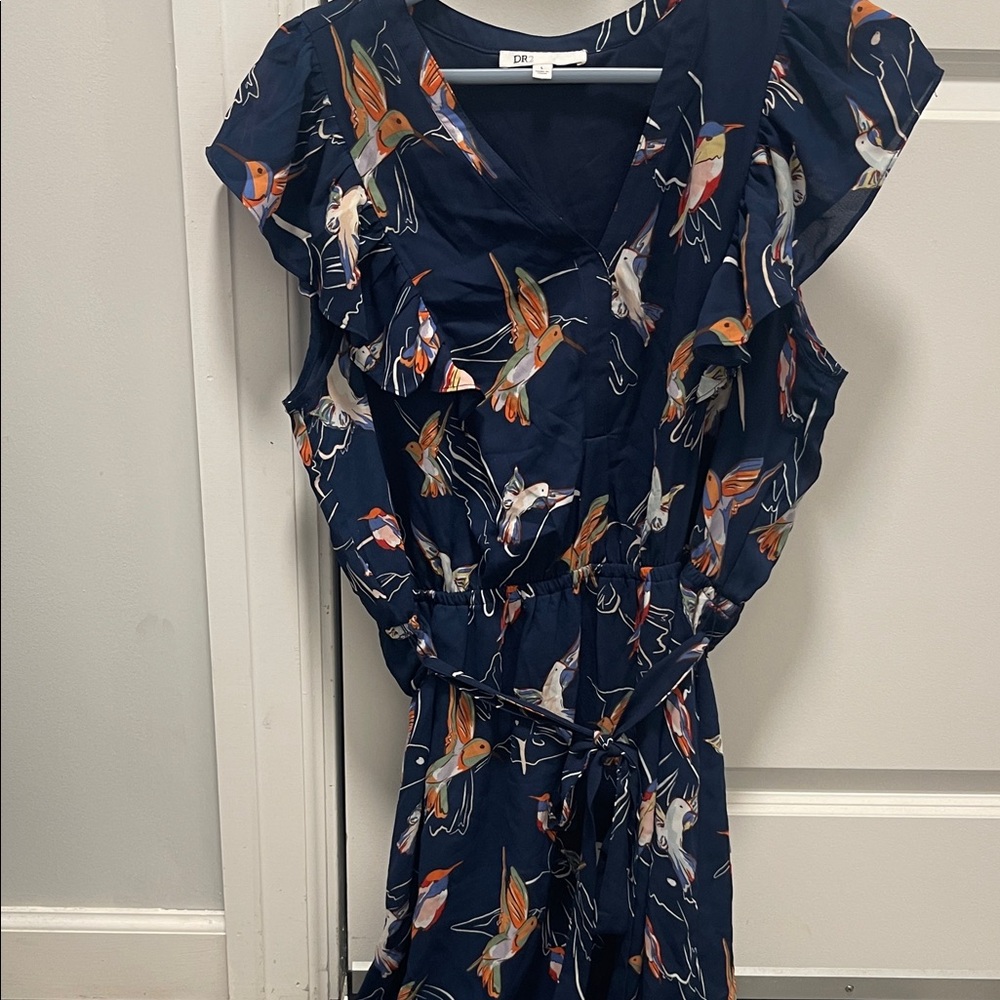 GAP Navy Dress with Colorful Bird Print